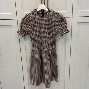RIHOAS Brown Checkered Kids Dress